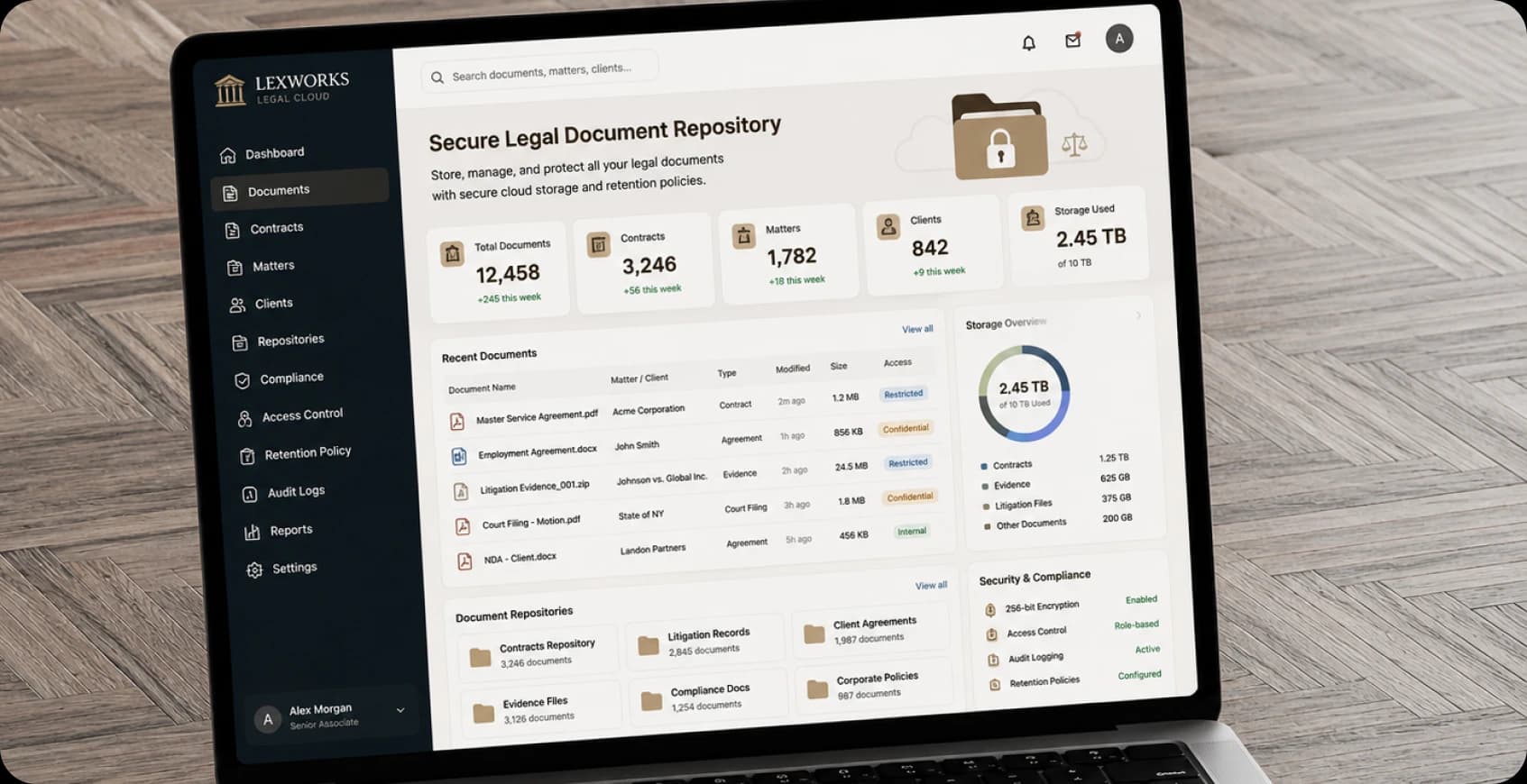 Secure Legal Document Repository Configuration