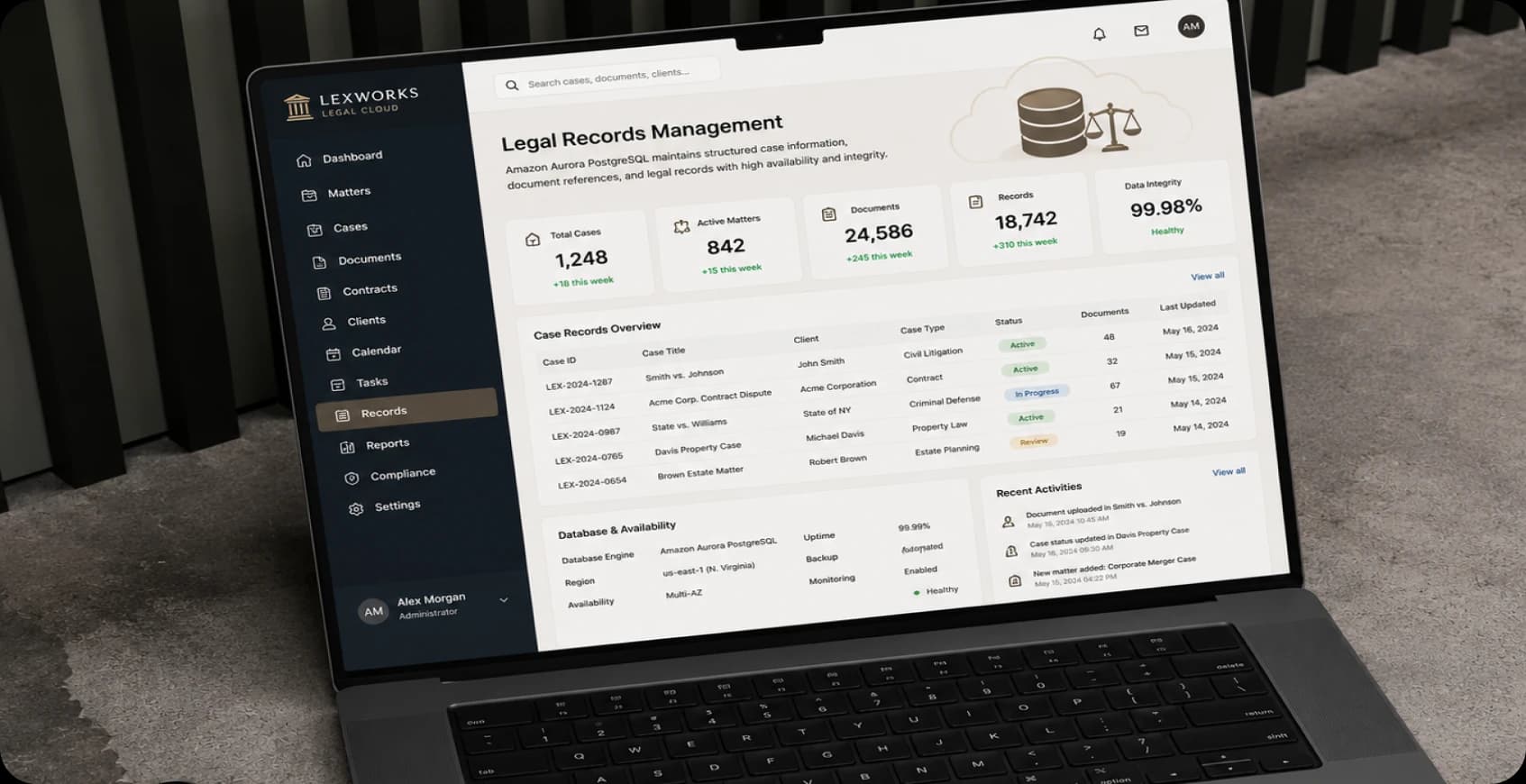Legal Records Management with Amazon Aurora PostgreSQL