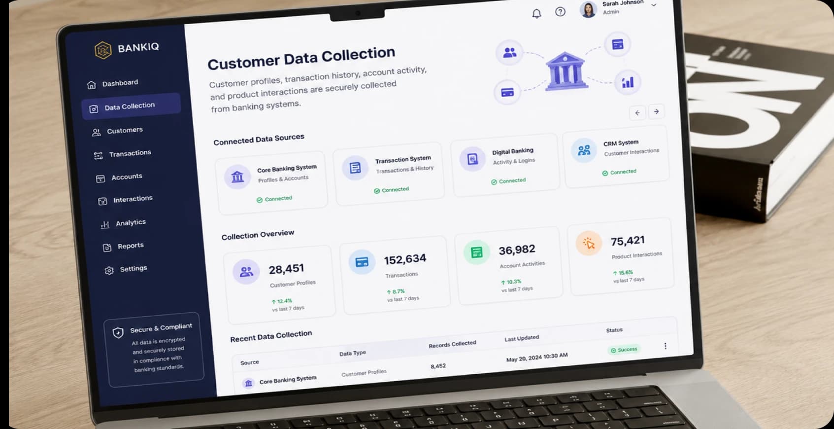 Secure customer data collection for financial recommendations