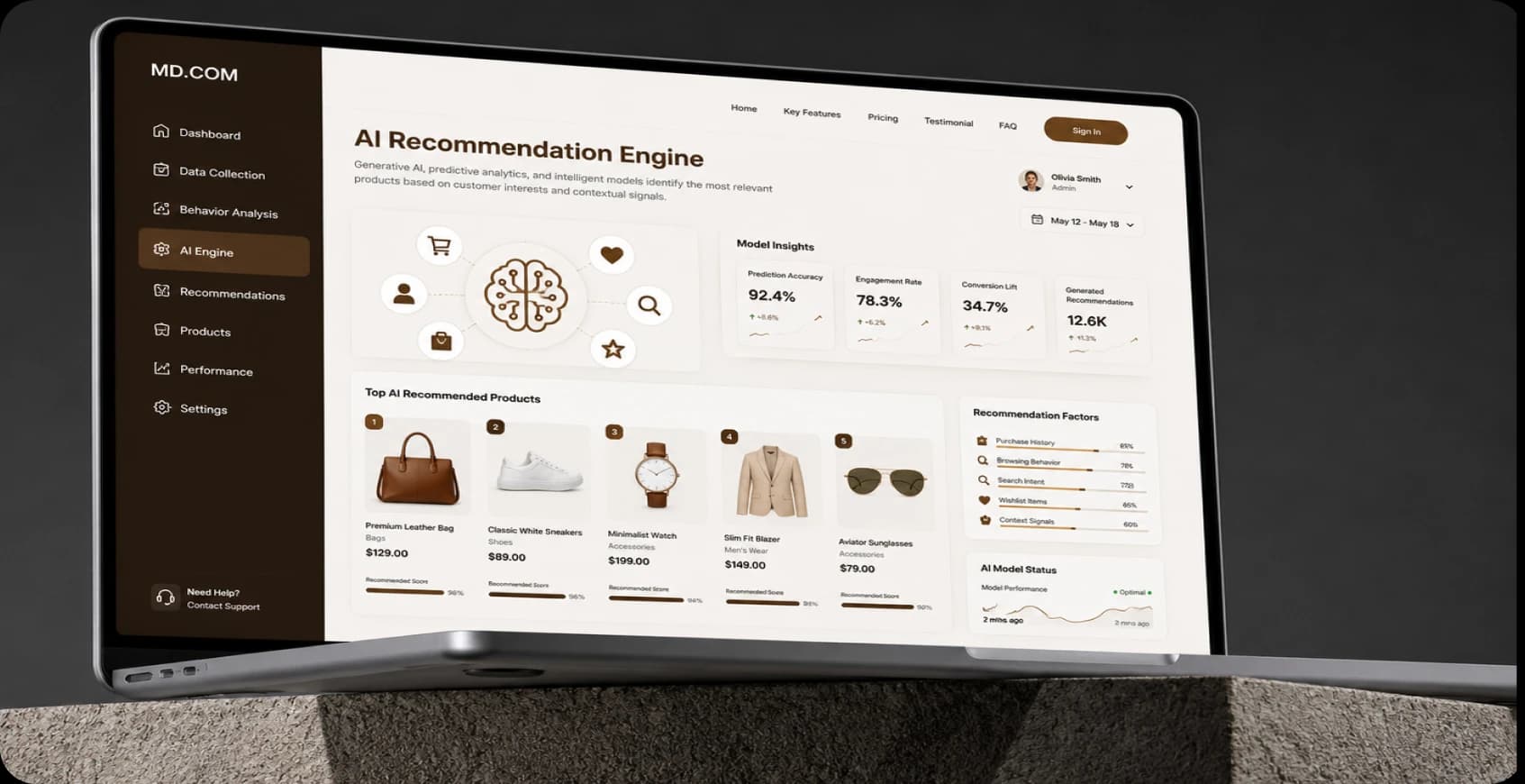 AI recommendation engine with RAG and Semantic Search