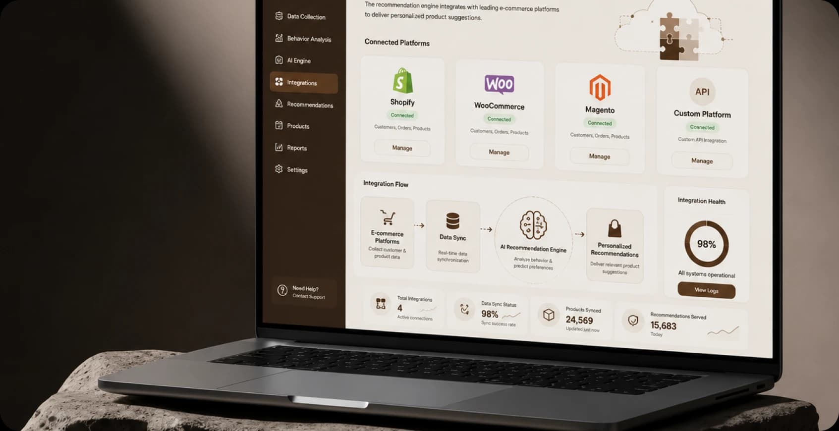 Store and platform integration for product recommendations