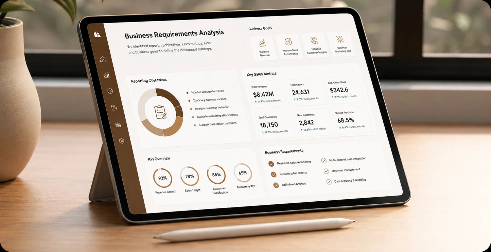 Business requirements analysis for AI sales intelligence dashboard