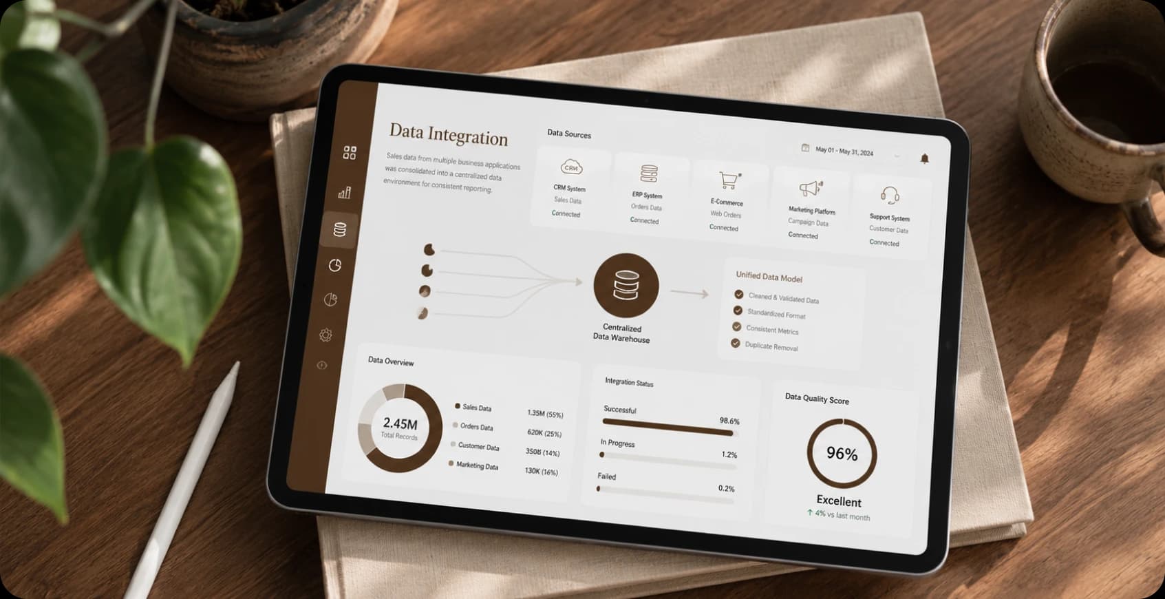 E-commerce sales data integration into a centralized warehouse