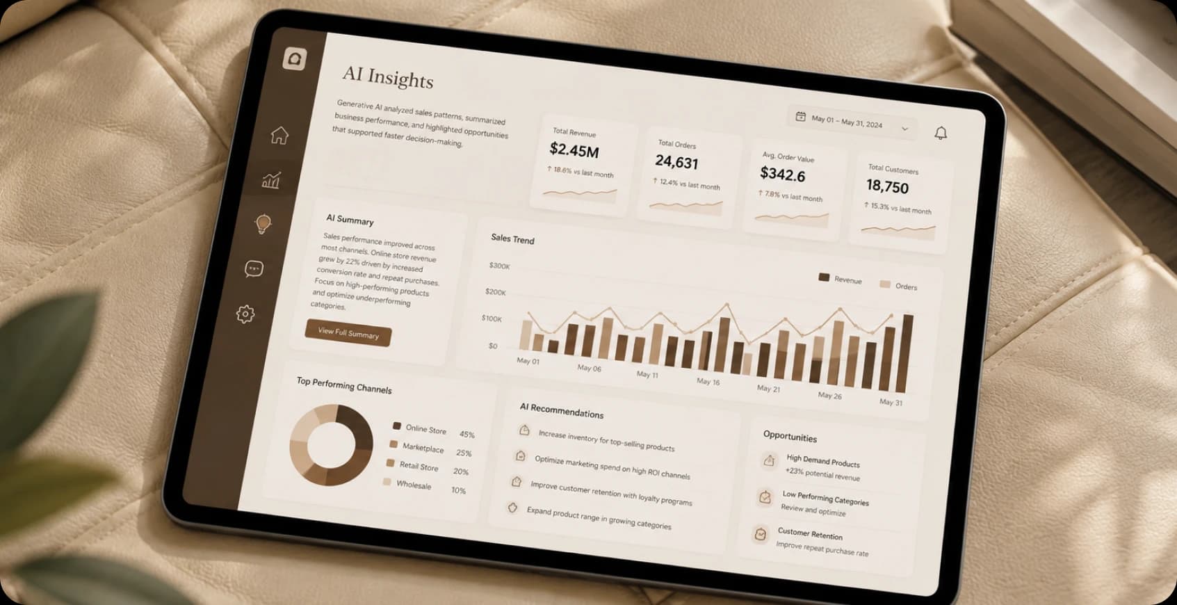 Generative AI insight generation for sales performance analysis