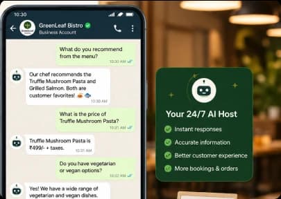 Consistent menu and pricing answers through an AI WhatsApp chatbot
