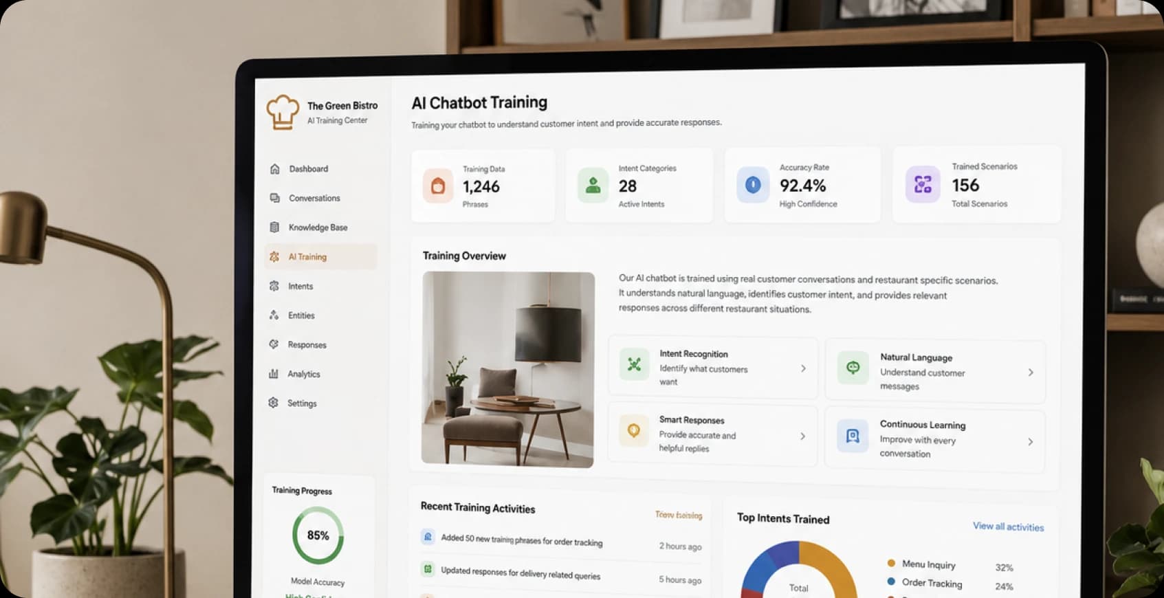 OpenAI and LangChain chatbot training for restaurant intent recognition