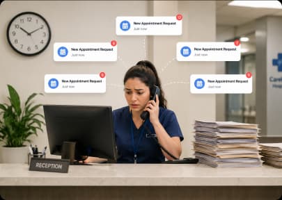 Front desk staff managing high appointment demand
