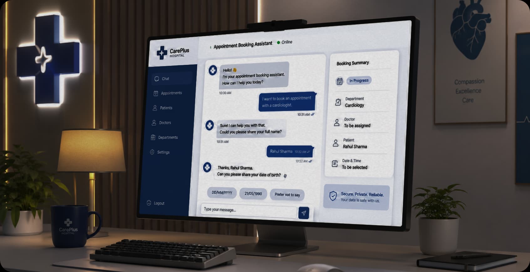 Conversational AI chatbot processing scheduling intent